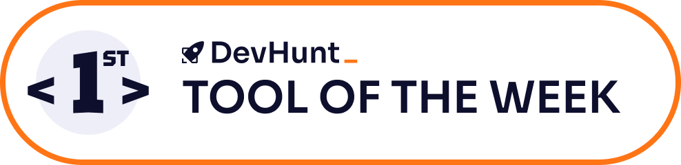 dev hunt weekly winner badge